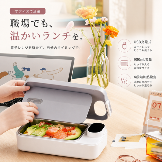 Nakan コードレス加熱ランチボックス
