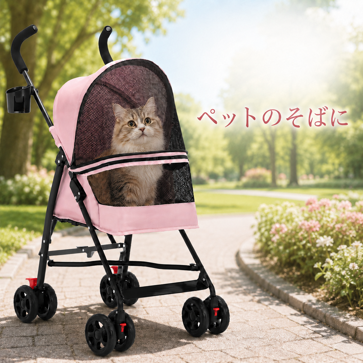 犬猫兼用ペットカート ( 最大耐荷重20kg )
